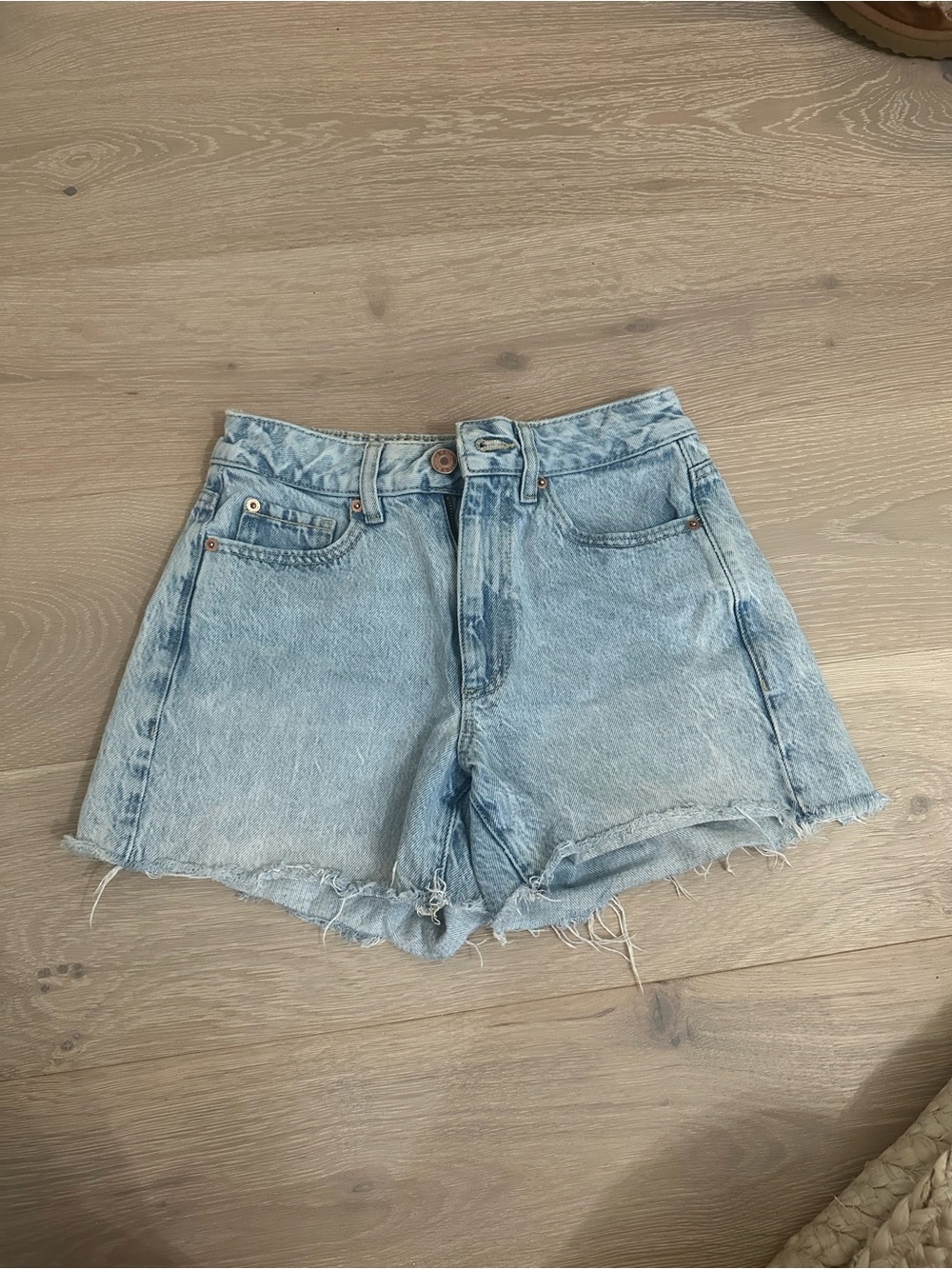 Garage Light Blue High-Rise Denim Jean Shorts